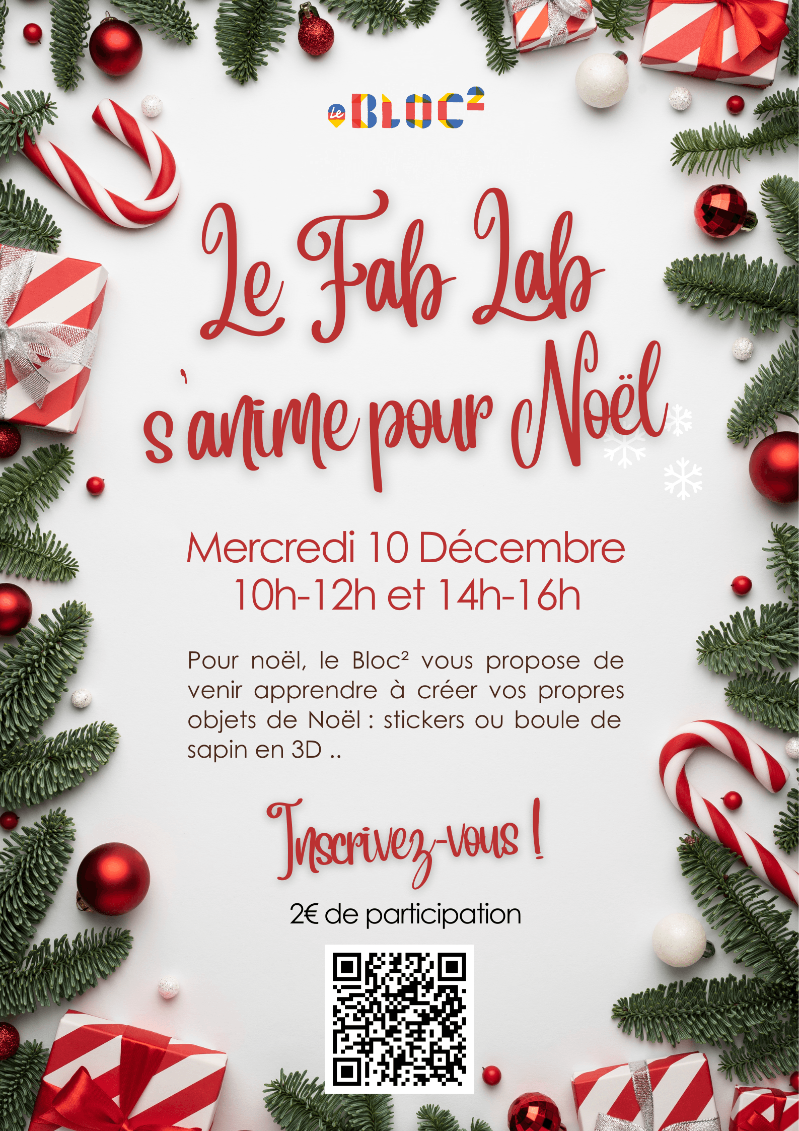 Affiche marche de noel artisanat festif rouge blanc2